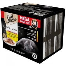 Sheba Vaschetta Multipack Selection In Salsa Con Pollo E Tacchino Da 32x85 Gr