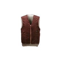Chaleco de corduroy marrón – 100% corduroy – 100% poliéster – Dos bolsillos exteriores – Un bolsillo interior