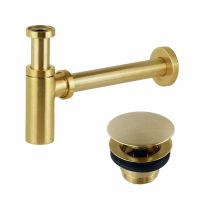 Siphon Und Ablaufgarnitur In Gebürsteter Goldfarbe Gattoni Kitsca1sg