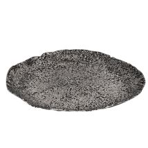 Living Dekoschale Forleyet, Elegante Schale Zum Dekorieren, Runder Dekoteller Handmade Aus Aluminium In Nickel-antik, Metallschale Ø 42 Cm - Eglo