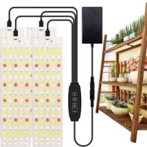 Ensemble De 4 Lampes De Croissance Led D'Intérieur Avec Minuterie 3/9/12 Heures, 10 Niveaux De Luminosité, Pour Semis, Plantes Succulentes Et Plantes 