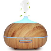300ml Diffuseur Huiles Essentielles Electrique, Humidificateur D'Air Ultrasonique Arrêt Automatique / 7 Lumières De Couleur / 3 Réglages De Minuterie,