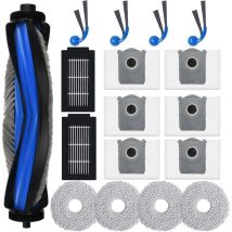 Kit D'Accessoires Compatible Avec Le Robot Aspirateur Ecovacs Deebot T30c Omni, T30c Omni Gen2, 1 Brosse Principale, 6 Sacs À Poussière, 4 Serpillères