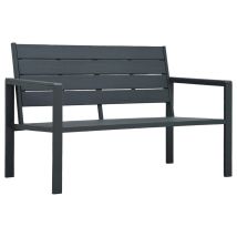Panca Da Giardino Mobili Da Giardino Per Esterni Terrazza 120 Cm Hdpe Grigio Aspetto Legno 020011205