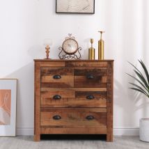 Furniture Hmd - Wooden Storage Cabinet Drawer Chest With 2+2 Drawers,79x35x81cm(wxdxh)