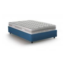 Doppelbett Dana, Containerbett Mit Stoffbespannung, 100% Made In Italy, Frontöffnung, Inklusive Matratze 160x190 Cm, Blau - Talamo Italia