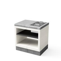 Módulo De Soporte Placas De Cocina Kitaway Electric Para Barbacoa De Obra Prefabricada (blanco, Gris - 84 X 63 X 63 Cm) - Uso En Exteriores - Tuozi