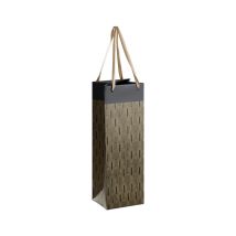 Geschenktasche schwarz/gold – 12 x 10 x 36 cm – aus stabilem Papier – ideal für Geschenke – Weihnachten, Geburtstage