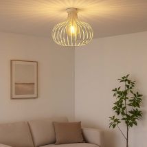 Nowa - Deckenlampe Deckenleuchte Wohnzimmerlampe E27 Industrial Gitter Sand H 35 Cm