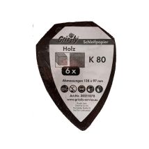 Jeu de feuilles abrasives K80 (6 pièces) – Outillage – Fixation de l'abrasif, Quantité par pack, Grain, Type de ponceuse, Matériau cible, Longueur, 