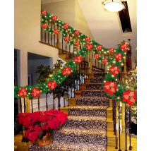 Yoyo - 9ft Christmas Garland With Lights, Christmas Garlands For Stairs, Christmas Tree Decoration, Christmas Fireplace Decorations