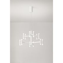 Suspension Led 68w Blanc Mat 3000k Dimmable - Design Moderne En Métal Et Acrylique Satiné Pour Intérieurs Minimalistes - Luminaire Par Perenz