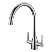 Scott & James – Danti Dual Handle Kitchen Mixer Tap – Brushed Steel – 10 Years Warranty – WRAS Approved
