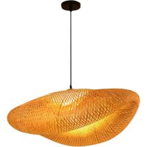 Rustique Bambou Lanterne Suspension Lampe Vintage Japonais Lustre Suspendu Plafonnier Luminaire Pour Salon Chambre Restaurant Café Bar Salle À Manger,