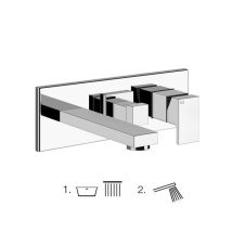 Miscelatore termostatico Gessi per doccia – Set di finitura con deviatore a 2 vie – Entraxe 150mm, Finitura cromo
