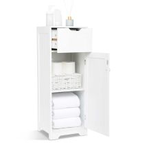 Bathroom Floor Cabinet With 1 Drawer 1 Door 2 Shelves, Free-standing Storage Unit , 32x30x87cm, For Bathroom Living Room Porch, White, Mondeer