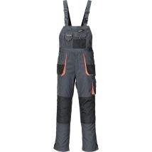 Salopette di protezione 3229 – Taglia 48 – Grigio scuro – 65% poliestere, 35% cotone – 10 tasche – Bretelle regolabili