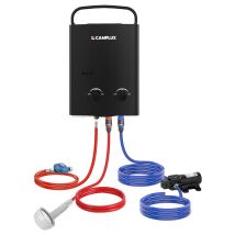 Camplux Scaldabagni A Gas Portatili 5l/min 10kw, Scaldabagni Istantanei A Gas Propano/butano - Ay132bp43-de - 50mbar - Nero - Con Pompa Dell'acqua