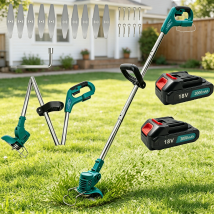 Coupe-herbe Électrique Sans Fil Coupe-herbe Coupe-bordure De Jardin + Lames, Avec 2 Batteries 3,0 A Et Chargeur, Compatible Avec Le Chargeur Makita