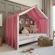 Dosel De Cama De Muselina Para 90x200 Rosa