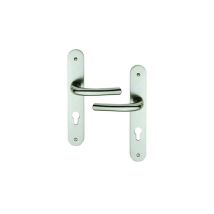 Ouvre&deco - Conjunto De La Manija De La Puerta, En La Placa Del Cilindro, De Plata De Aluminio