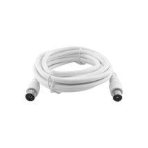 Alargo TV Recto 2.5m – Conectores M-H – Impedancia 75 Ohms – Cable Coaxial Blanco