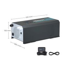 Renogy - 2000w Inverter Pure Sine Wave Inverter Charger 12v Dc To 120v/230v Ac W/ Lcd Display, For Rv, Car, Off-grid Solar, Compatible With Lithium 