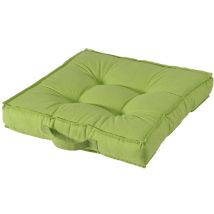 Cuscino Quadrato In Cotone Imbottito 50x50 Cm Con Maniglia Living - Green