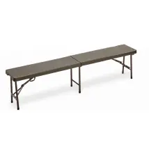 Garden – Panca rectangular plegable de madera de nogal 183x30xh.44 cm – Diseño elegante y funcional – Ideal para horeca