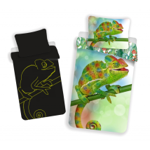 Parure De Lit Caméléon Phosphorescente - 140 X 200 Cm - Vert - Livraison Gratuite