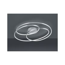 Gd Trio - Gale Plafoniera Led 50w 7000lm, 3000k Grande Acciaio Satinato 3 Cerchi Concentrici Con Regolazione Intensita' Con Interruttore D.80cm