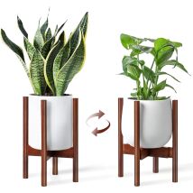 Support De Plantes Réglable En Bois Du Milieu Du Siècle - Cache Pot Sur Pied Moderne Pour Pot De Fleurs - Tabouret Plante Et Piédestal Pour Plantes 