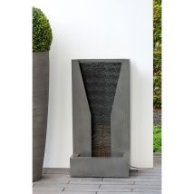 Brunnen, Rechteckig, 'cascata', Stahl, Grau, Ve 1, L. 25 Cm, B. 46 Cm, H. 92 Cm Fassungsvermög - Gilde