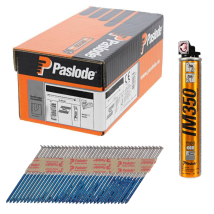 Paslode - 3.1 X 75mm 350+ Smooth Nails Hd Galvanised Finish (box 1100 + 1 Fuel Cel