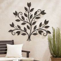 Décoration Murale Objet Mural Salon Décoration Tenture Murale Relief Fer Tableau Mural, Différents Motifs, Métal, Argenté Noir Doré, Lxlxh 30x2x61 Cm