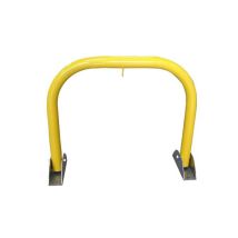 Barrera de estacionamiento antideslizante amarilla – Tubo de acero – Diámetro 40 mm – 53 cm altura – 45 cm ancho – Color amarillo