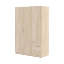Guardaroba 3 Ante - Armadio Camera Da Letto Marrone Rovere 52x121 Cm