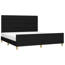 Cama Sin Colchón Tela Negro 180x200 Cm Vidaxl