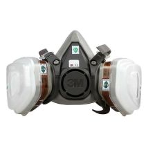 Crea – 3m 6200 Reusable Half-mask Respirator – Protection Against Gas And Dust – Adjustable Headband – Compatible With 3m Cartridges