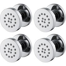 Chorros De Ducha De Masaje De Pared Con Boquilla Redonda De Latón Cromado Ajustables, Accesorios De Baño, 50 X 50 Mm, Paquete De 4