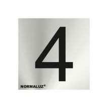 Cartello Numero 4 Adesivo In Acciaio Inox 5cm Rd717174