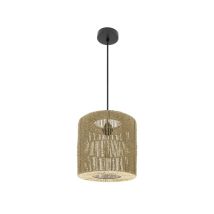 Lámpara Colgante Fabriano Negro/natural 1xe27 (50130xø28x28cm)