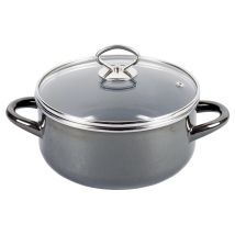 Bratentopf Primus 2,8L – Induktionsgeeignet – Stahl-Emaille – Durchmesser 20 cm – Gewicht 1,641 kg – Schwarz metallic