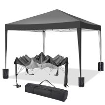 Luckzon - Carpa De Jardín Plegable 3x3m Protección Uv Impermeable, Barnum Plegable Para Bodas, Picnics, Mercados, Camping, Negro