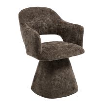 Dayalane Dining Chair In Chenille Chic Swivel Kitchen Chair With Stylish Elegant Backrest For Living Room Restaurant Cafe, Brown