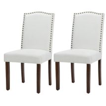 Esszimmerstühle 2er Set, Elegant Und Schön Modern Stühle Esszimmer, Leinenstoff Gepolstert Küchenstühle, Kratzfester Boden Esszimmerstuhl Geeignet Für