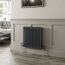 Galiflo - 600 X 605mm Double Horizontal Traditional Colosseum Anthracite Column Radiator