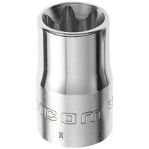 FACOM Steckschlüssel 1/2 Zoll Torx E24 – Chrom-Vanadium-Stahl – Mattverchromt – Ideal für Automobil- und Maschinenbau