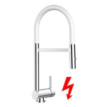 Niederdruck Unterfenster Wasserhahn Vorfenster Umklappbar 6 Cm Verchromt Küchenarmatur Mit 360° Schwenkbarem Weiß Auslauf Und Abnehmbare 2 Strahl 