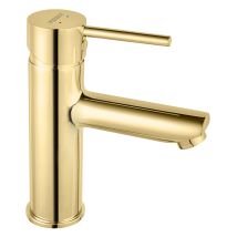 Rubinetto Per Lavabo A Pavimento Fiesta, Tappo A Scatto In Plastica, Oro